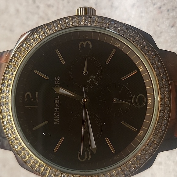 Michael Kors Watch BOYFRIEND Gold and Tortoise Shell Acrylic Ladies MK5086 - Picture 2 of 5